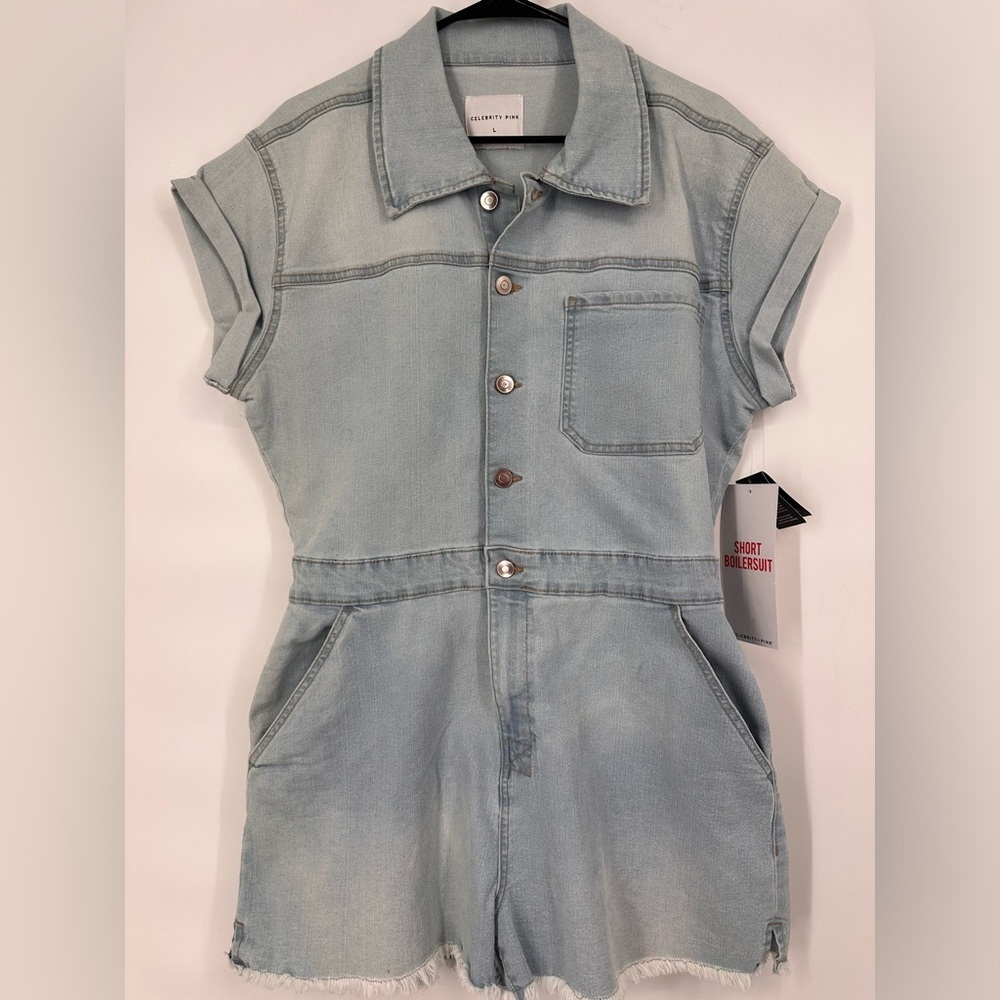 NWT Celebrity Pink Chambray Denim Broiler Suit